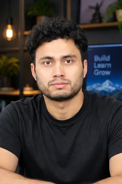 Prakash Nepali sitting at a desk
